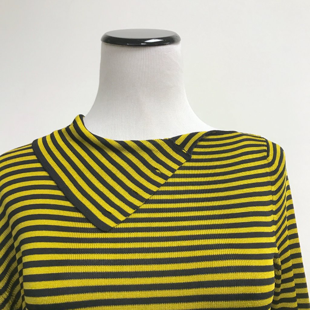Peter Petrov Black Gold Stripe Knit Sweater Long Sleeve Jersey Top Eu46 M / L